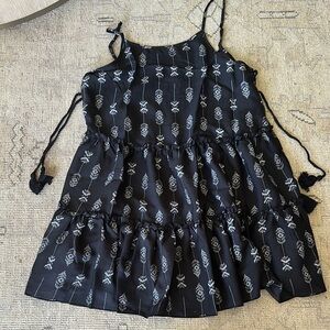 Black and White Tiered Ruffled Mini Sundress